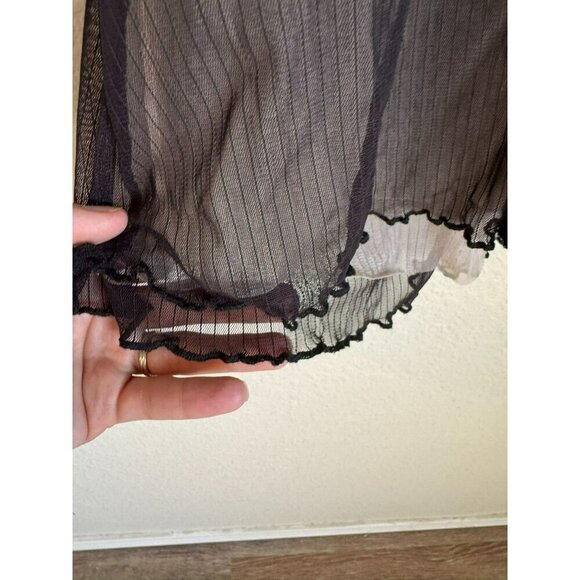 SIMPLY VERA Vera Wang Black Size Large Babydoll Nightie Teddy Bow Sheer - Picture 13 of 13